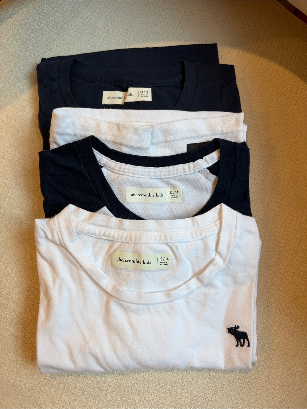 Abercrombie Kids Navy & White Crew Neck Tee Set